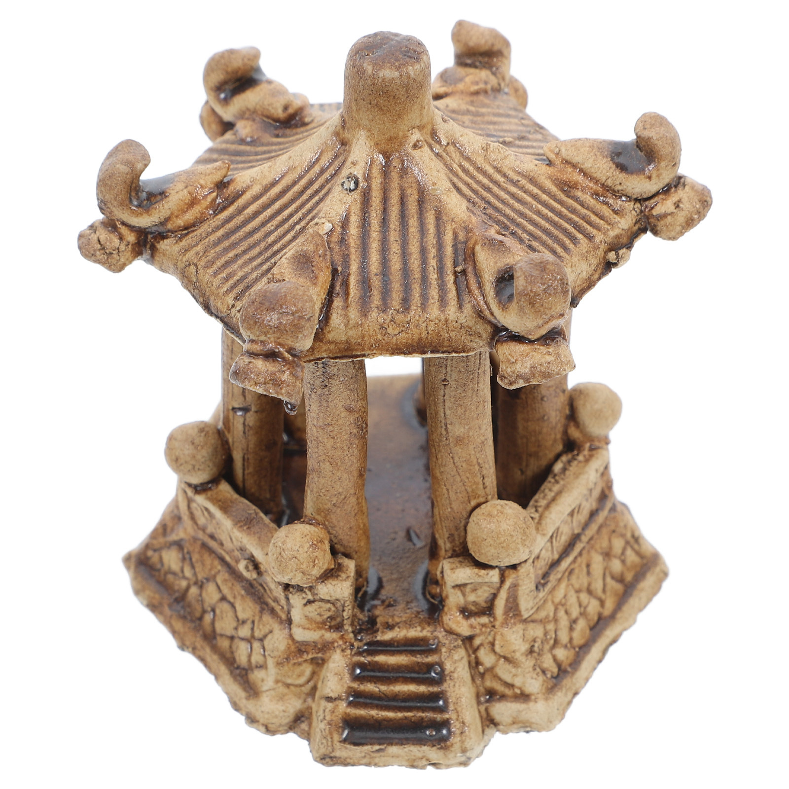 Bonsai Garden Accessories - Miniature Ceramic Hexagonal Pagoda Statue Bonsai