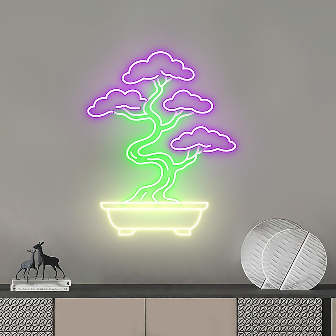 Bonsai Tree Zen Garden - Bonsai Tree Neon Sign Zen Garden