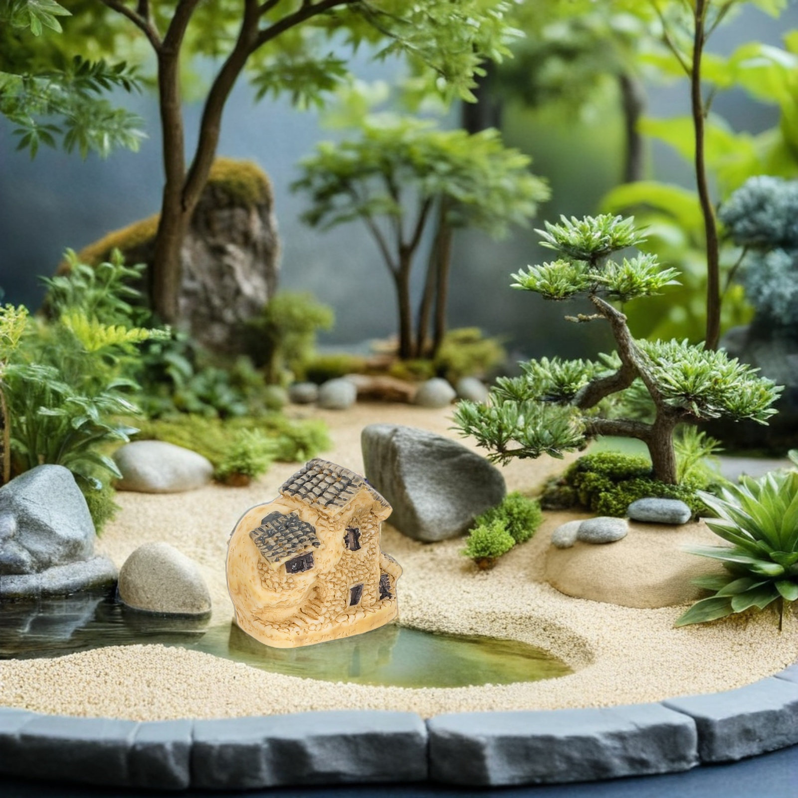 Bonsai Garden House - 4Pcs Miniature Resin Fairy Garden Houses