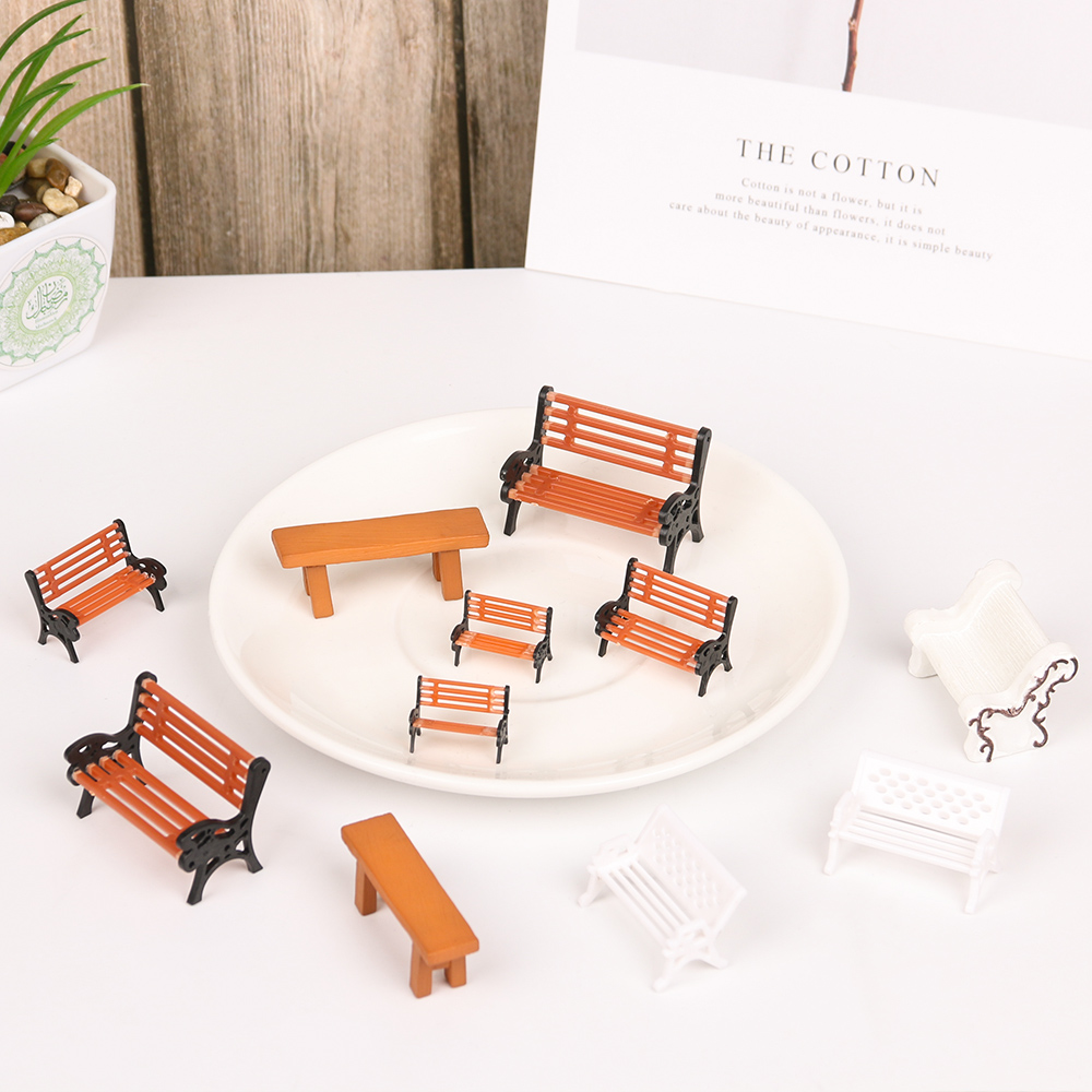 Bonsai Garden House - 1PC Resin Miniature Bench Stools Micro