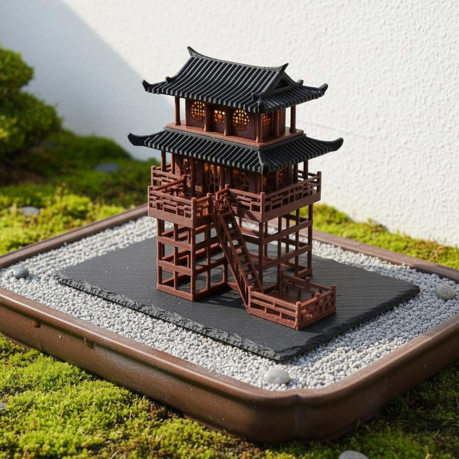 Bonsai Garden For Home - Bonsai House Tabletop Plastic Pagoda Mini
