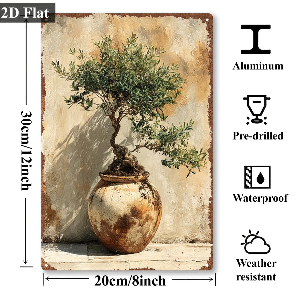 Vintage Metal Tin Sign Potted  - Bonsai Garden Wall recension och pris