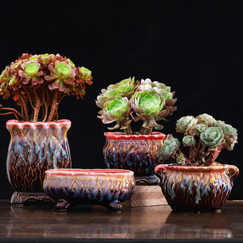 Creative Glazed Flowerpot Succ - Bonsai Tree Zen Garden recension och pris
