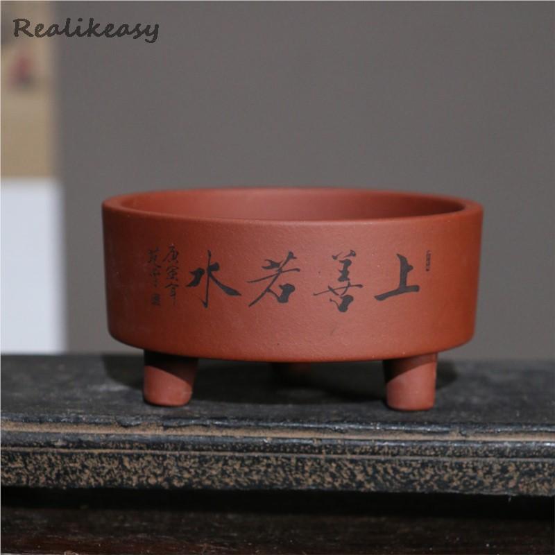 Yixing Purple Clay Pot Desktop - Bonsai Tree Zen Garden recension och pris