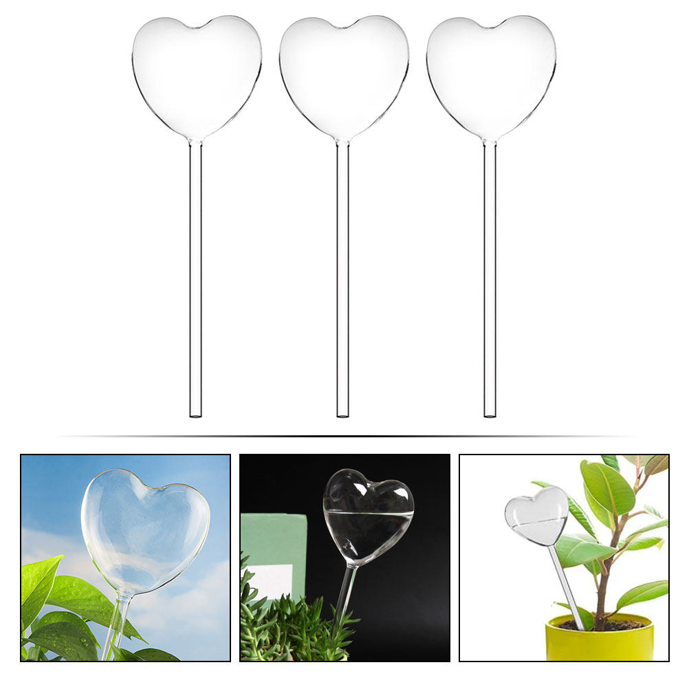 3Pcs Heart Shaped Glass Self W - Bonsai Garden For Home recension och pris