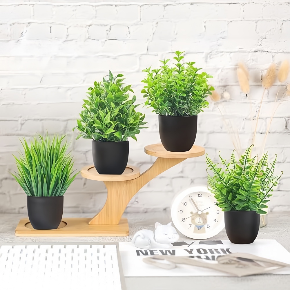 4pcs/set Mini Artificial Plant - Bonsai Garden Indoor recension och pris