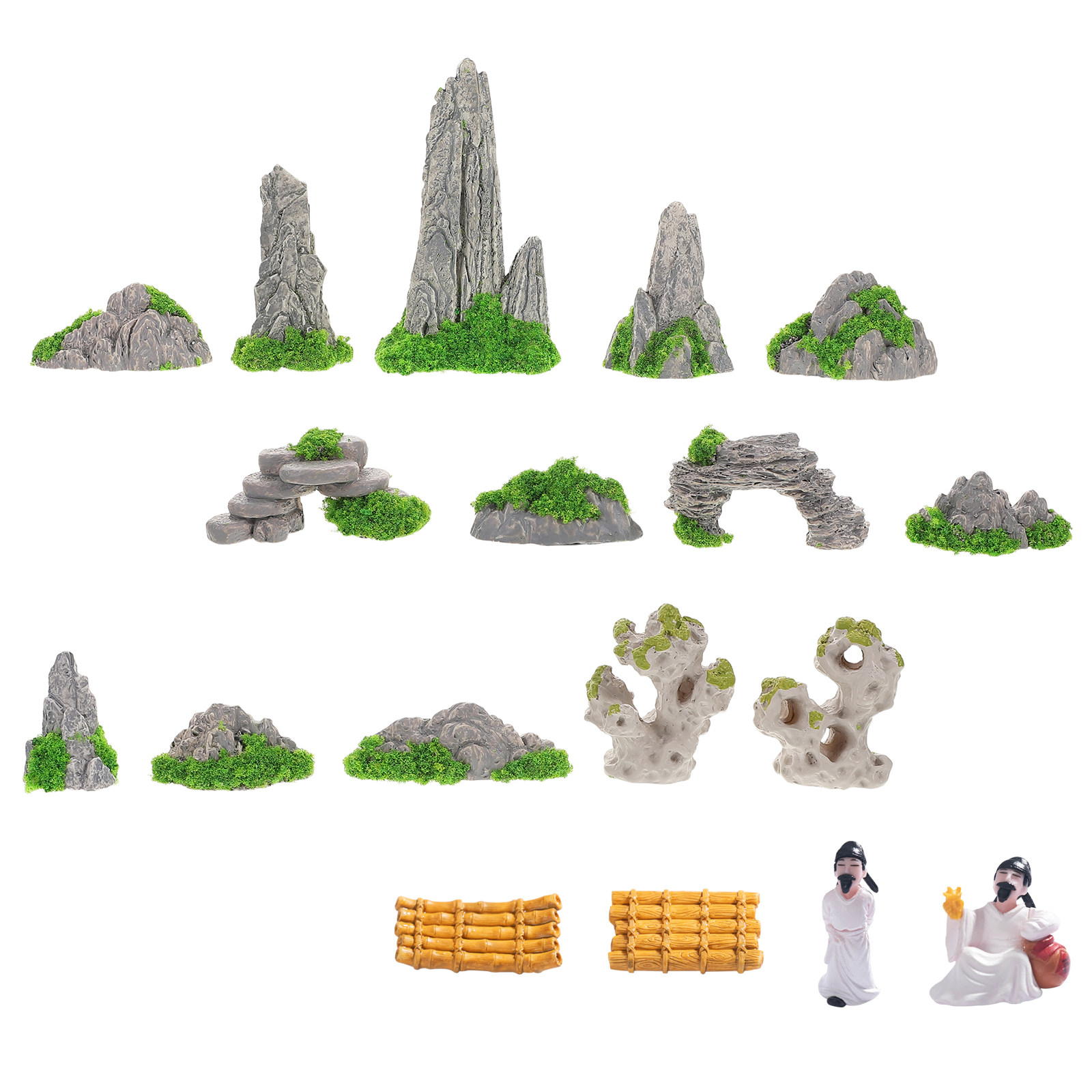 18Pcs Mini Rockery Micro Lands - Bonsai Garden Accessories recension och pris