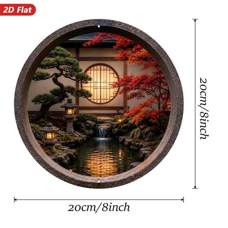 2D Flat, 1pc Round Metal Sign  - Bonsai Garden Wall recension och pris