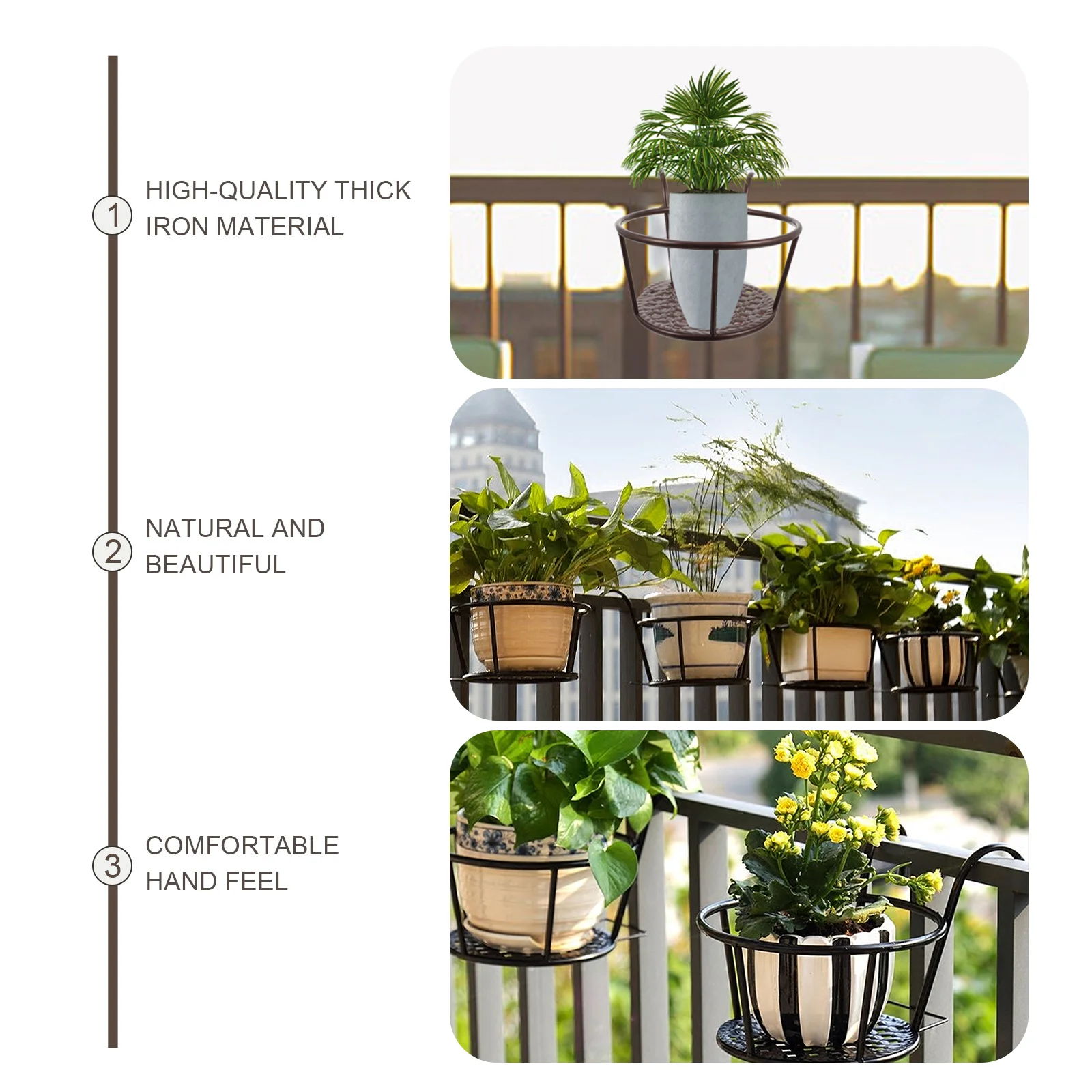 2 Pcs Iron Flower Pot Stand Wa - Bonsai Garden Wall recension och pris