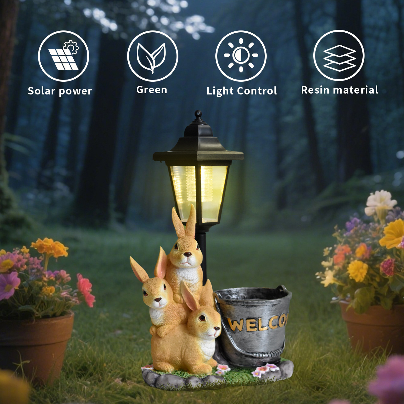 New rabbit solar garden light  - Bonsai Garden Accessories recension och pris