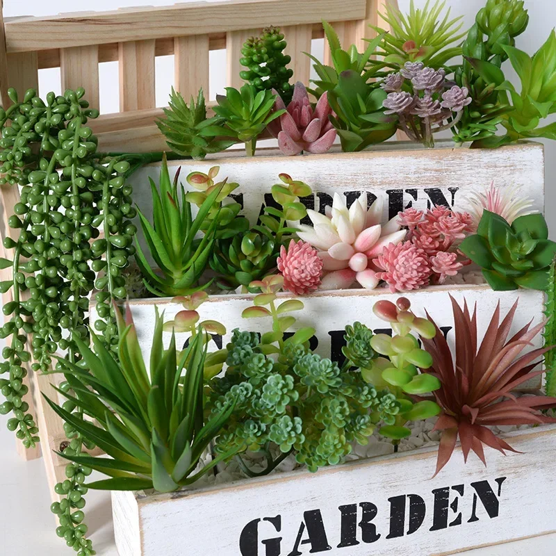 10/20Pcs PVC Succulents Plants - Bonsai Garden For Home recension och pris