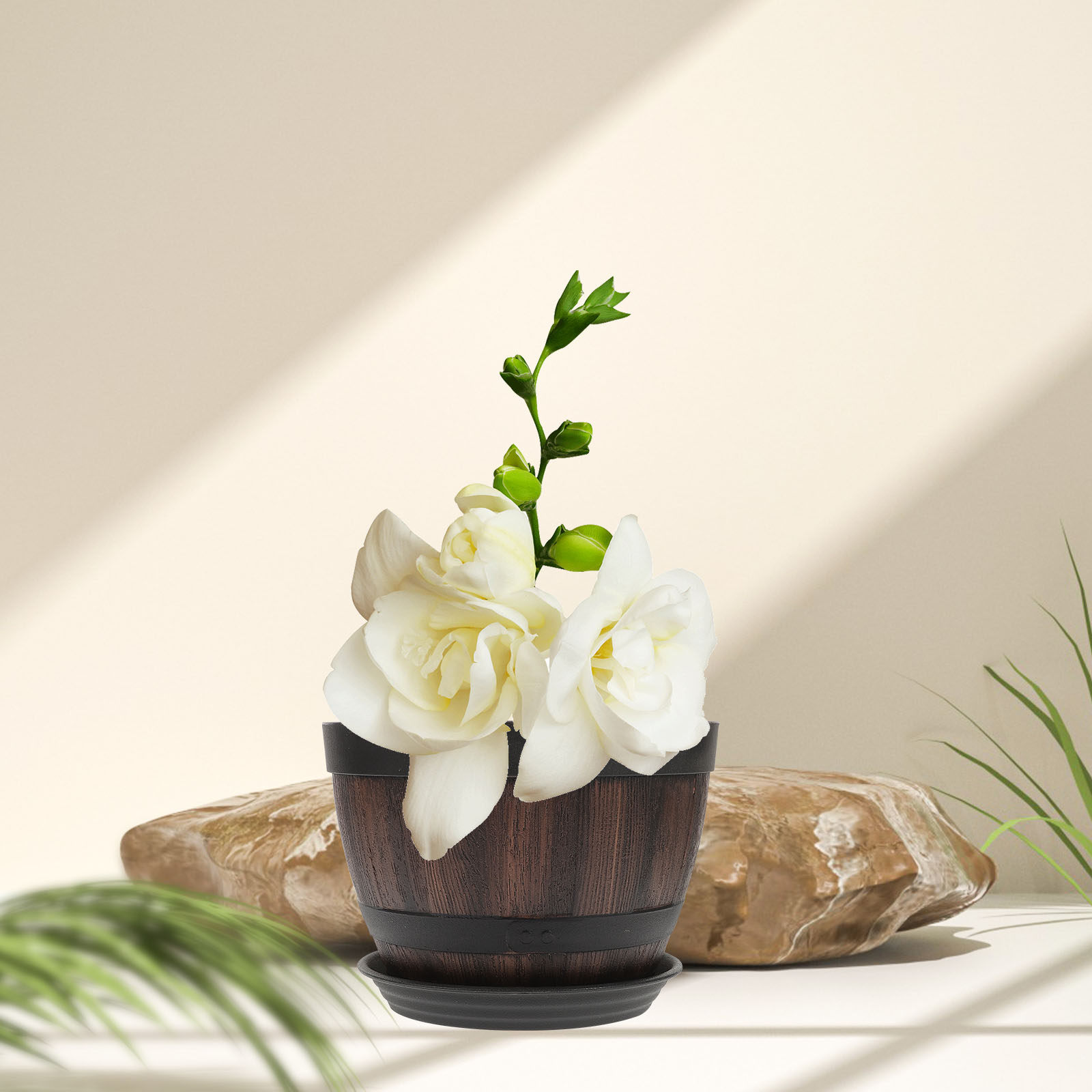 2Sets Faux Wooden Planter Imit - Bonsai Garden Indoor recension och pris
