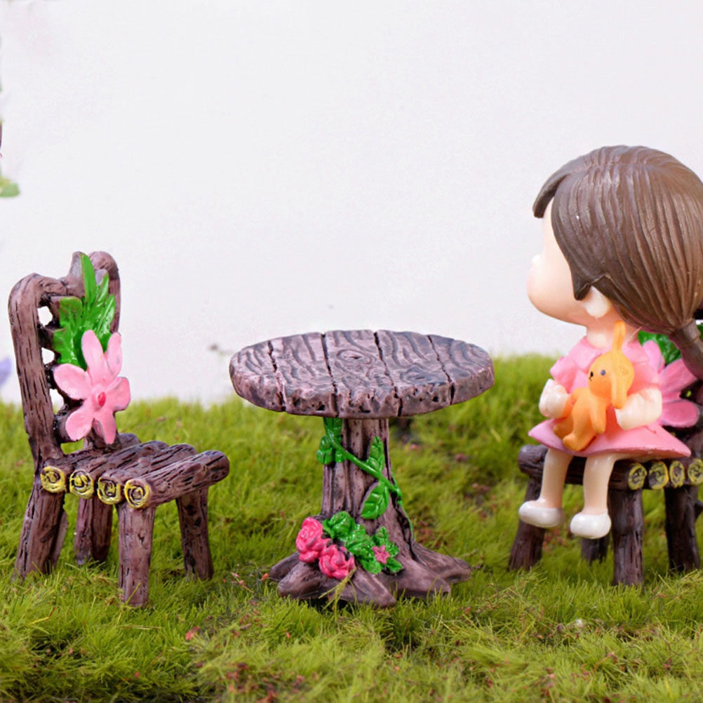 5Sets Mini Resin Miniature Cha - Bonsai Garden For Home recension och pris