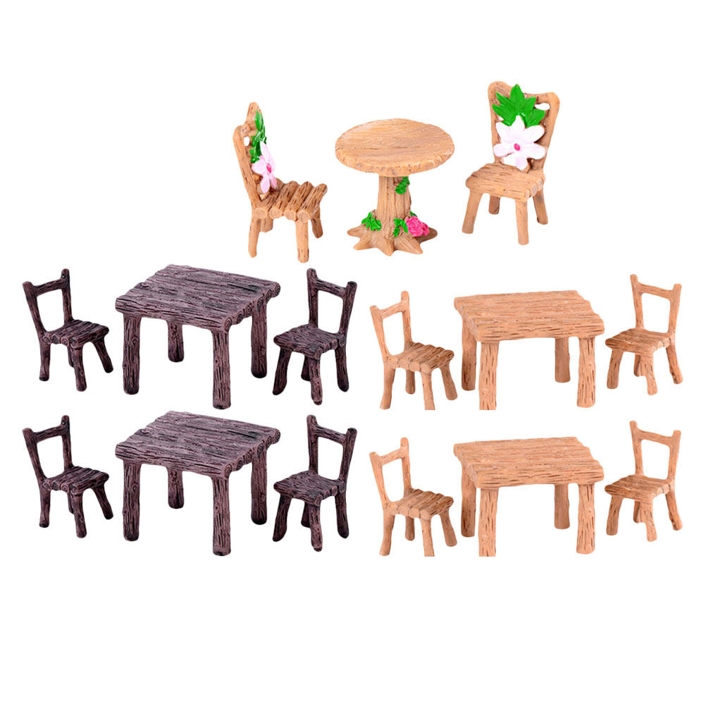 5Sets Mini Resin Miniature Cha - Bonsai Garden For Home recension och pris