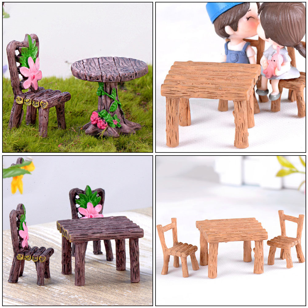 5Sets Mini Resin Miniature Cha - Bonsai Garden For Home recension och pris